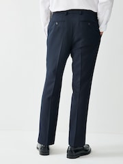 Navy Blue Tailored Fit Textured Suit Trousers - Image 3 of 10