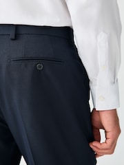 Navy Blue Tailored Fit Textured Suit Trousers - Image 5 of 10