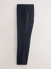 Navy Blue Tailored Fit Textured Suit Trousers - Image 7 of 10
