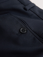 Navy Blue Tailored Fit Textured Suit Trousers - Image 9 of 10