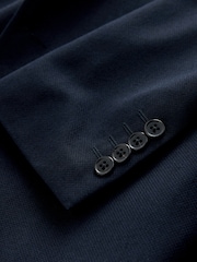 Navy Blue Skinny Fit Textured Suit Jacket - Image 10 of 10