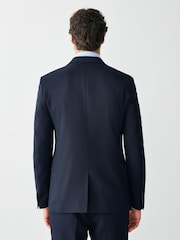 Navy Blue Skinny Fit Textured Suit Jacket - Image 3 of 10