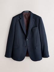 Navy Blue Skinny Fit Textured Suit Jacket - Image 6 of 10