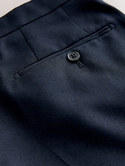 Navy Blue Skinny Fit Textured Suit Trousers - Image 10 of 10