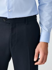 Navy Blue Skinny Fit Textured Suit Trousers - Image 4 of 10