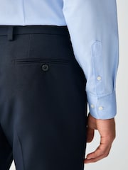 Navy Blue Skinny Fit Textured Suit Trousers - Image 5 of 10