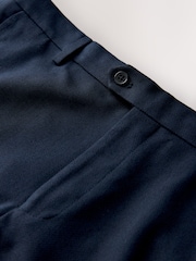 Navy Blue Skinny Fit Textured Suit Trousers - Image 9 of 10