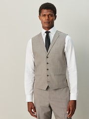 Neutral Contrast Fabric Detail Suit Waistcoat - Image 1 of 9
