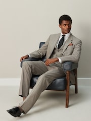 Neutral Contrast Fabric Detail Suit Waistcoat - Image 2 of 9