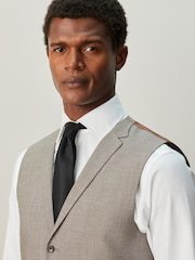 Neutral Contrast Fabric Detail Suit Waistcoat - Image 4 of 9