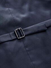 Navy Blue Trimmed Check Suit Waistcoat - Image 10 of 11