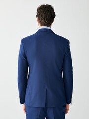 Bright Blue Skinny Fit Textured Suit Jacket - Image 4 of 11