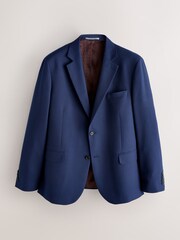 Bright Blue Skinny Fit Textured Suit Jacket - Image 7 of 11
