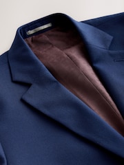 Bright Blue Skinny Fit Textured Suit Jacket - Image 9 of 11
