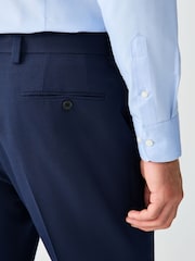 Bright Blue Skinny Fit Textured Suit Trousers - Image 5 of 5