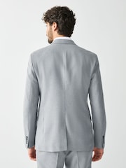 Grey Skinny Fit Textured Suit Jacket - Image 3 of 9