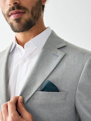 Grey Tailored Fit Textured Suit Jacket - Image 5 of 11