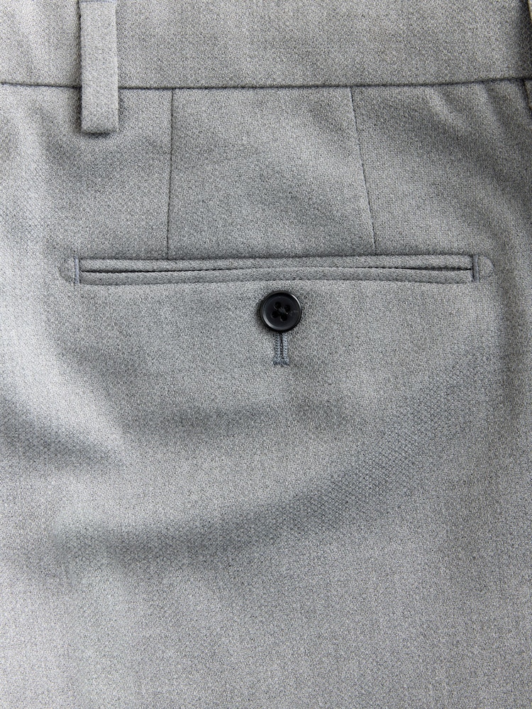 Grey Tailored Fit Textured Suit Trousers - Image 11 of 11