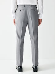 Grey Tailored Fit Textured Suit Trousers - Image 4 of 11
