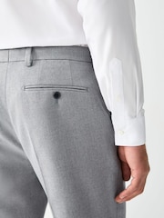 Grey Tailored Fit Textured Suit Trousers - Image 5 of 11