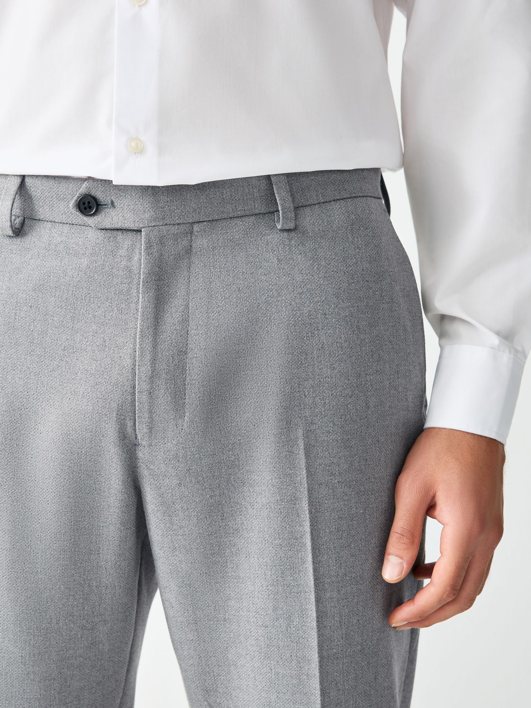 Buy Grey Tailored Fit Textured Suit Trousers from Next USA