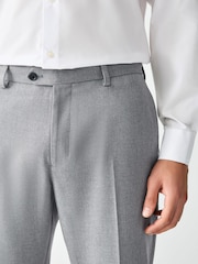 Grey Tailored Fit Textured Suit Trousers - Image 6 of 11
