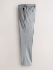 Grey Tailored Fit Textured Suit Trousers - Image 8 of 11