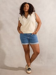 Live Unlimited Blue Curve Denim Shorts - Image 1 of 3