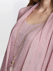 Gina Bacconi Pink Natasha Three Piece Metallic Crinkle Suit Trousers - Image 6 of 7