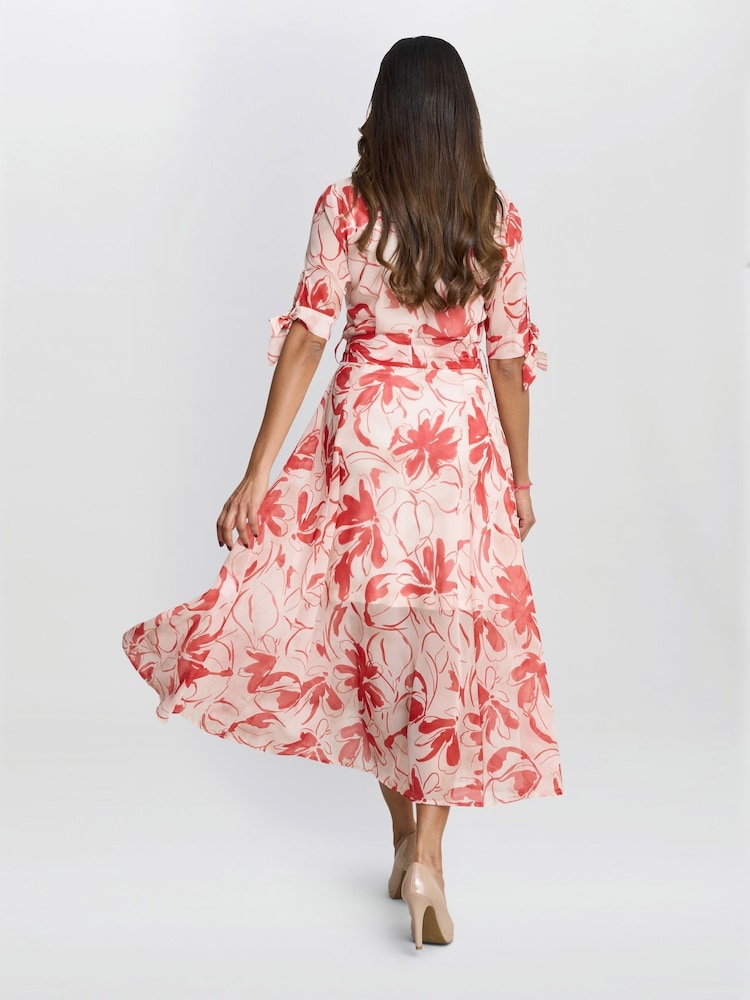 Gina Bacconi Red Adrienne Shirt Dress - Image 2 of 6