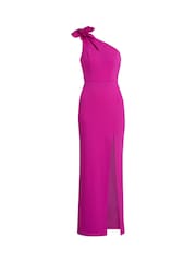 Gina Bacconi Pink Portia One Shoulder Flower Maxi Dress - Image 5 of 5