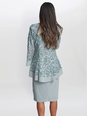 Gina Bacconi Green Beverley Soutache Dress And Jacket With Necklace - Image 2 of 6