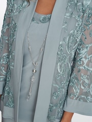 Gina Bacconi Green Beverley Soutache Dress And Jacket With Necklace - Image 6 of 6
