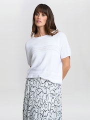 Gina Bacconi Jasmina Pleated White Maxi Skirt - Image 2 of 5