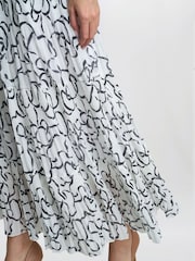 Gina Bacconi Jasmina Pleated White Maxi Skirt - Image 3 of 5