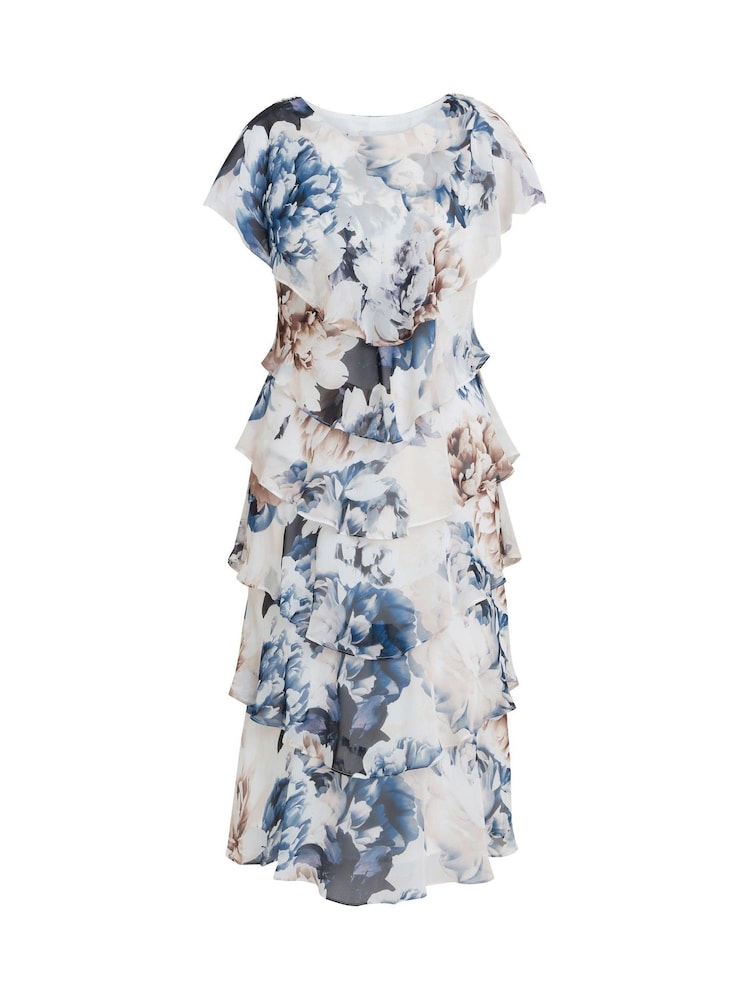 Gina Bacconi Jocelyn Tier White Dress - Image 5 of 5