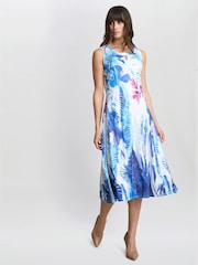 Gina Bacconi Blue Camila Floral Print Dress - Image 3 of 5