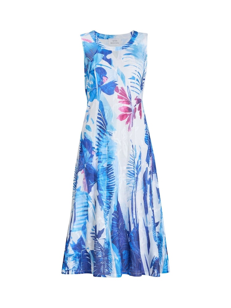Gina Bacconi Blue Camila Floral Print Dress - Imagen 5 de 5 Gina Bacconi Blue Camila Floral Print Dress - Imagen 5 de 5