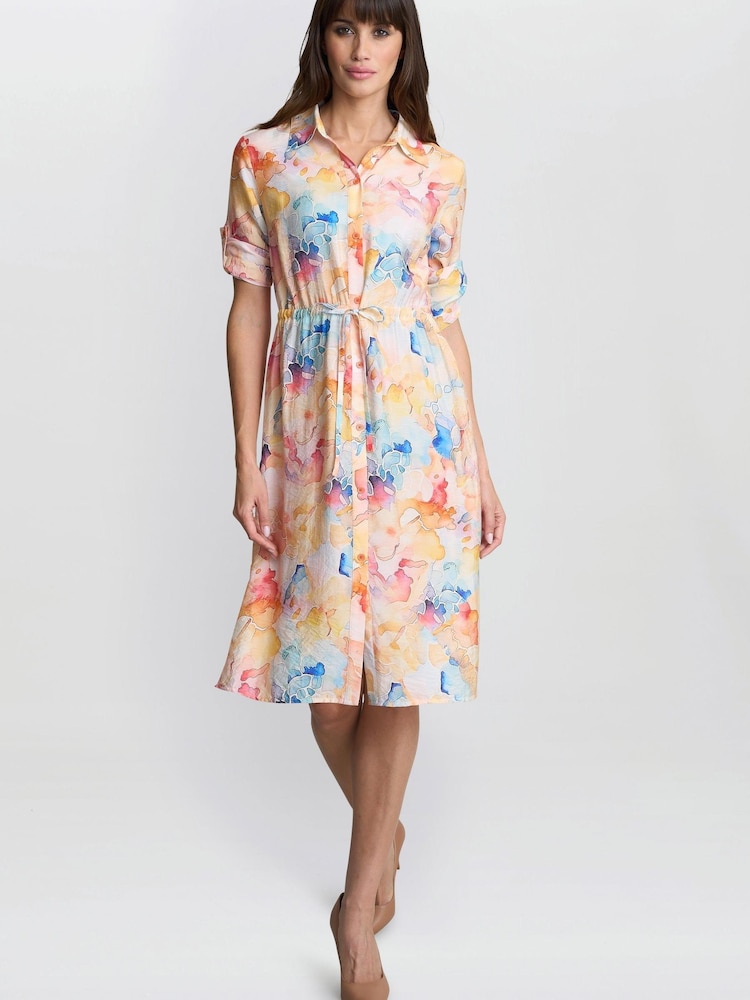 Gina Bacconi Orange Aubree Shirt Dress - Bild 1 von 6