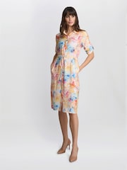 Gina Bacconi Orange Aubree Shirt Dress - Bild 2 von 6