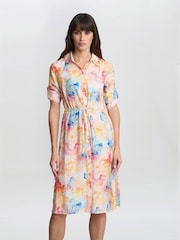 Gina Bacconi Orange Aubree Shirt Dress - Bild 5 von 6