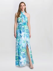 Gina Bacconi Blue Pam Halterneck Dress - Image 1 of 5