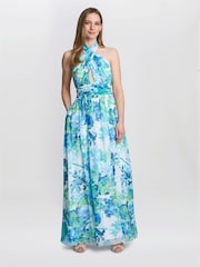 Gina Bacconi Blue Pam Halterneck Dress - Image 3 of 5