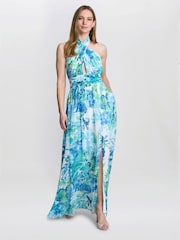 Gina Bacconi Blue Pam Halterneck Dress - Image 4 of 5