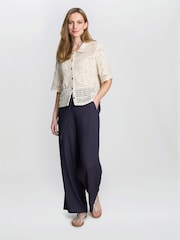 Gina Bacconi Birdie Crochet 100% Cotton Cream Shirt - Image 1 of 5