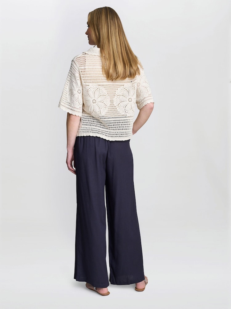 Gina Bacconi Birdie Crochet 100% Cotton Cream Shirt - Image 2 of 5