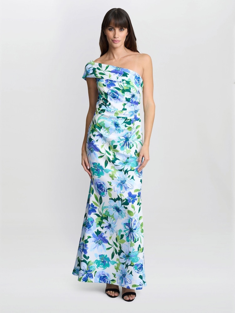Gina Bacconi Blue Josie Printed Maxi Dress - Image 1 of 7