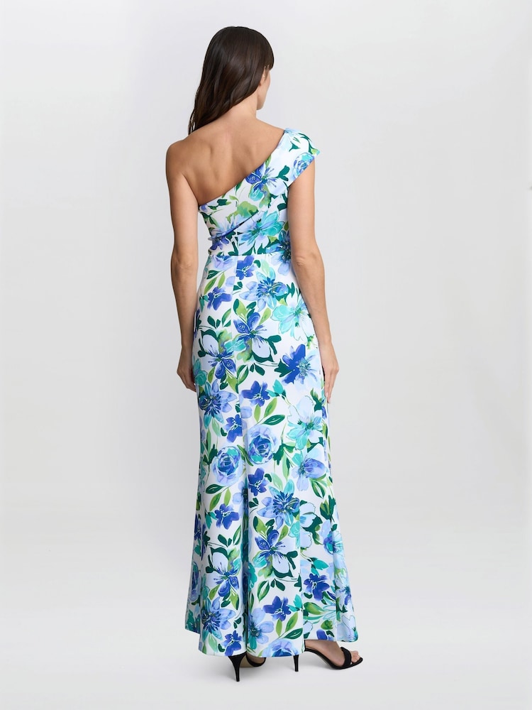 Vestido largo con estampado en azul Josie de Gina Bacconi - Imagen 2 de 7 Vestido largo con estampado en azul Josie de Gina Bacconi - Imagen 2 de 7