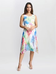 Gina Bacconi Eliza Sleevelss Asymmetric White Hem Dress - Image 3 of 5