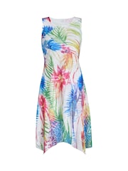 Gina Bacconi Eliza Sleevelss Asymmetric White Hem Dress - Image 4 of 5